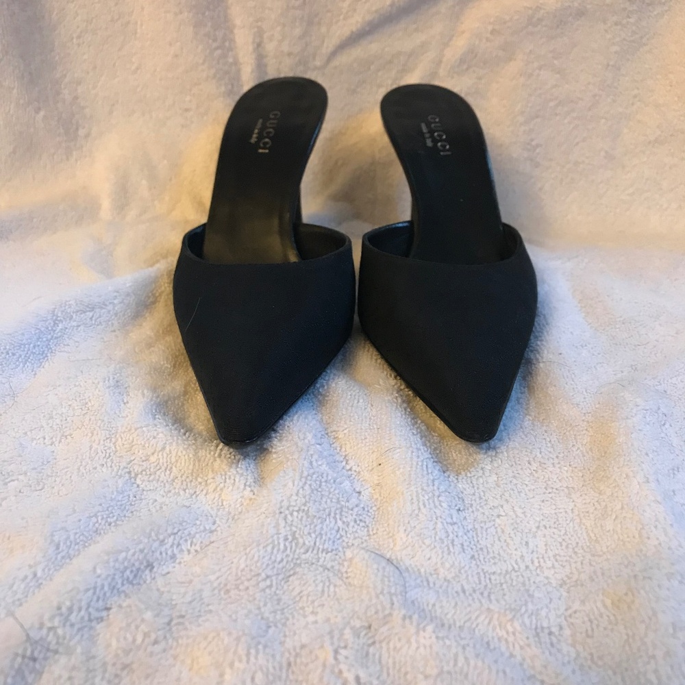 GUCCI VINTAGE GG CANVAS MULES